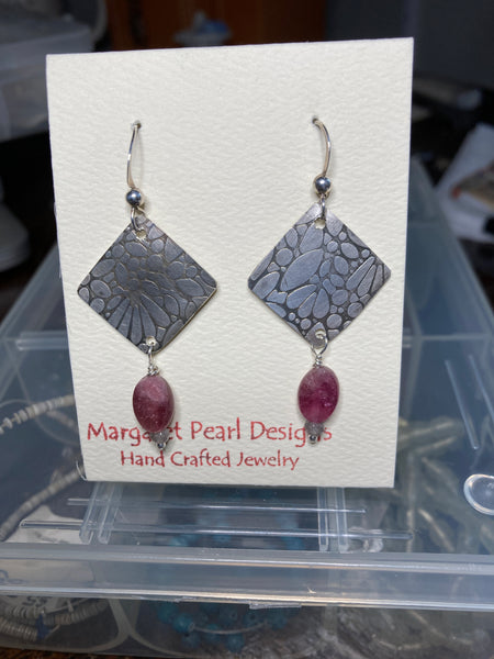 Silver and tourmaline earrings